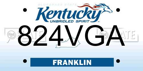 824VGA Kentucky License Plate