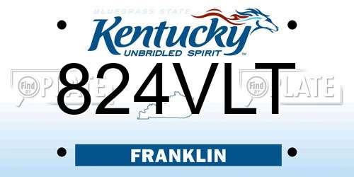 824VLT Kentucky License Plate