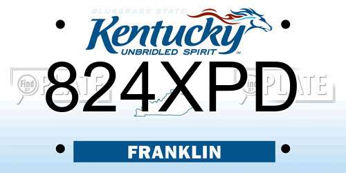 824XPD Kentucky License Plate