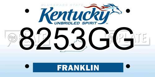 8253GG Kentucky License Plate