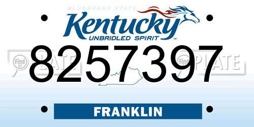 8257397 Kentucky License Plate