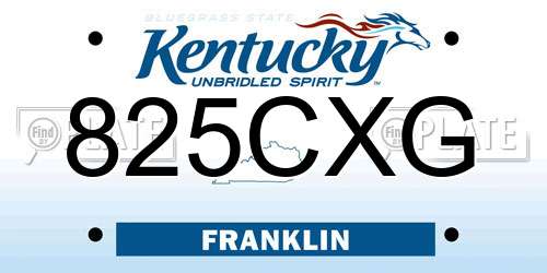 825CXG Kentucky License Plate