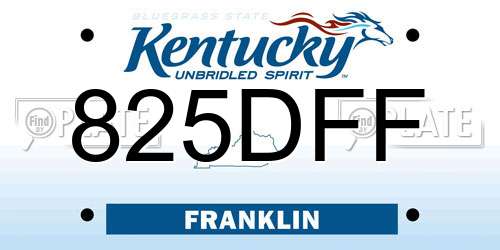 825DFF Kentucky License Plate
