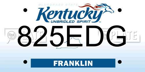 825EDG Kentucky License Plate