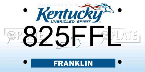 825FFL Kentucky License Plate