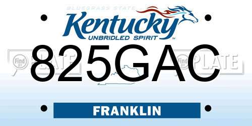 825GAC Kentucky License Plate