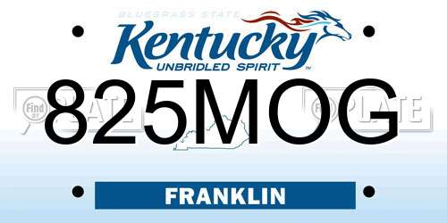 825MOG Kentucky License Plate
