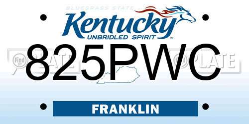 825PWC Kentucky License Plate