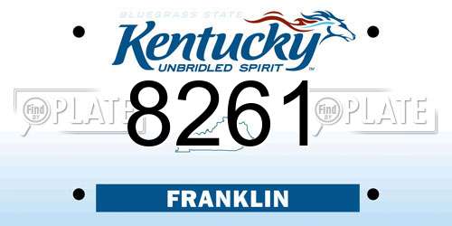 8261 Kentucky License Plate