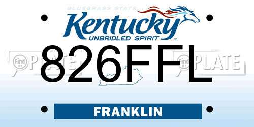 826FFL Kentucky License Plate