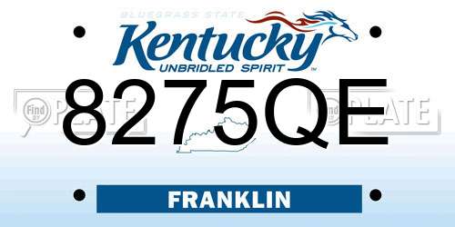 8275QE Kentucky License Plate