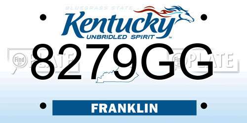 8279GG Kentucky License Plate