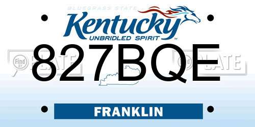 827BQE Kentucky License Plate