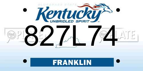 827L74 Kentucky License Plate