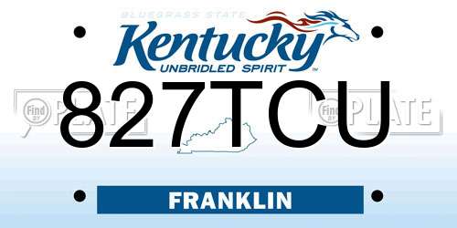 827TCU Kentucky License Plate
