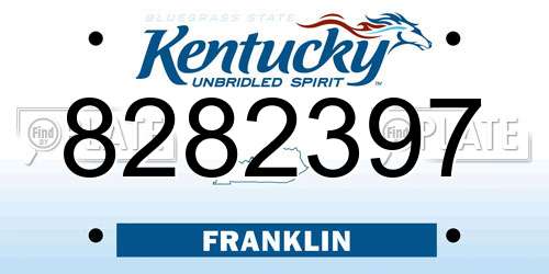 8282397 Kentucky License Plate