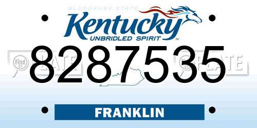 8287535 Kentucky License Plate