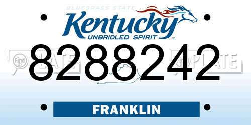 8288242 Kentucky License Plate