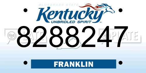 8288247 Kentucky License Plate