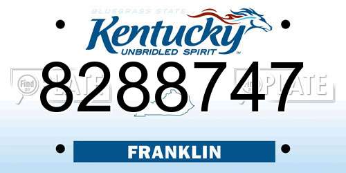 8288747 Kentucky License Plate