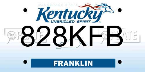 828KFB Kentucky License Plate