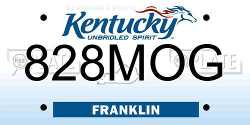 828MOG Kentucky License Plate