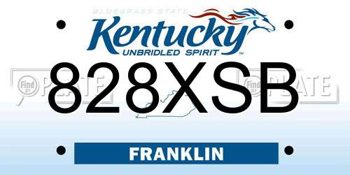828XSB Kentucky License Plate