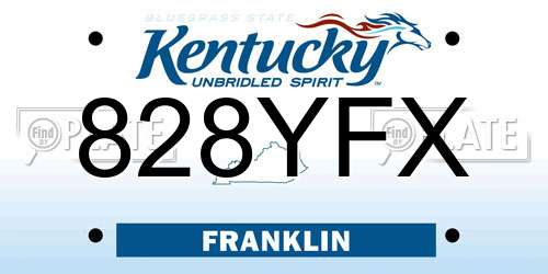 828YFX Kentucky License Plate
