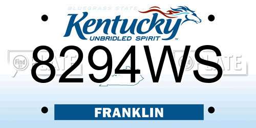 8294WS Kentucky License Plate