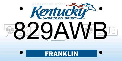 829AWB Kentucky License Plate
