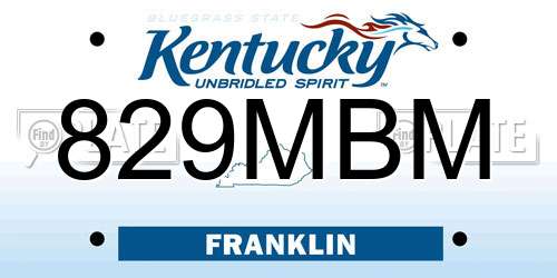 829MBM Kentucky License Plate