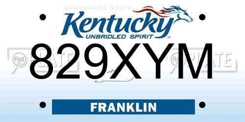 829XYM Kentucky License Plate