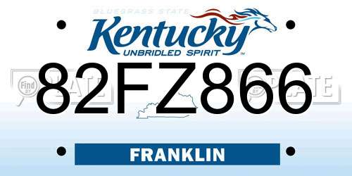 82FZ866 Kentucky License Plate