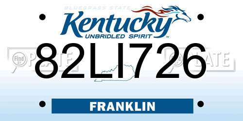 82LI726 Kentucky License Plate