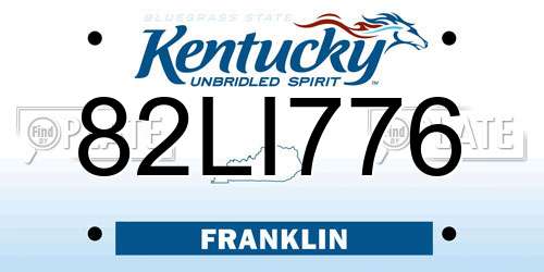 82LI776 Kentucky License Plate