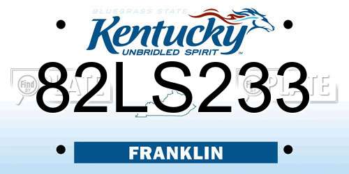 82LS233 Kentucky License Plate