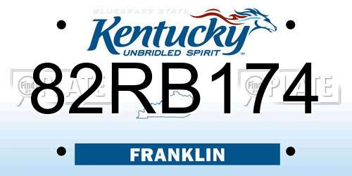 82RB174 Kentucky License Plate