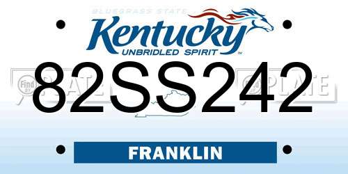 82SS242 Kentucky License Plate