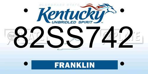 82SS742 Kentucky License Plate