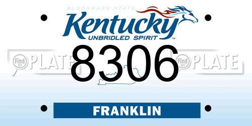 8306 Kentucky License Plate
