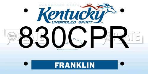 830CPR Kentucky License Plate