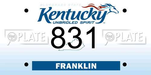 831 Kentucky License Plate