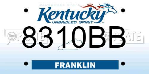 8310BB Kentucky License Plate
