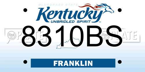 8310BS Kentucky License Plate