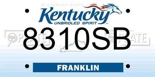 8310SB Kentucky License Plate