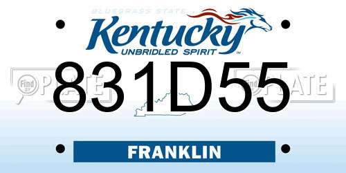 831D55 Kentucky License Plate