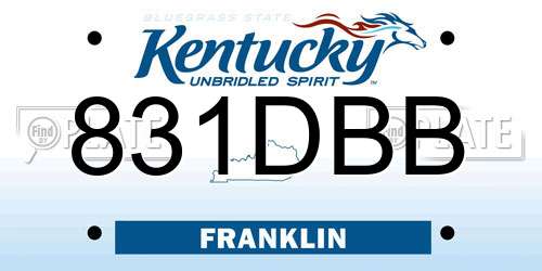 831DBB Kentucky License Plate