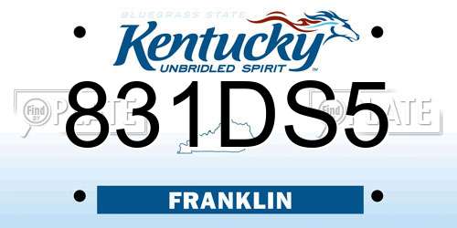 831DS5 Kentucky License Plate