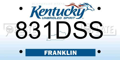 831DSS Kentucky License Plate