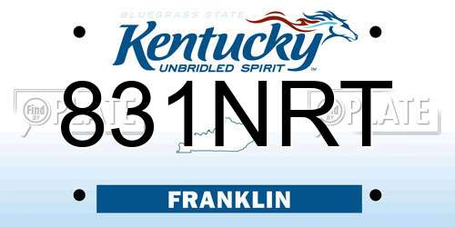 831NRT Kentucky License Plate